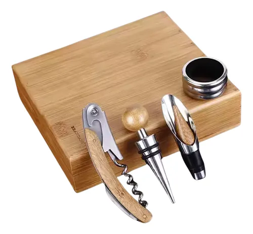 comprar Set De Accesorios Para Vinos En Caja De Madera