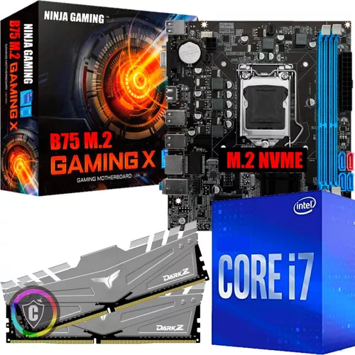 Imagem 1 de 6 de Kit Upgrade Gamer - Intel Core I7 3.8ghz + H61 + 16gb De Ram