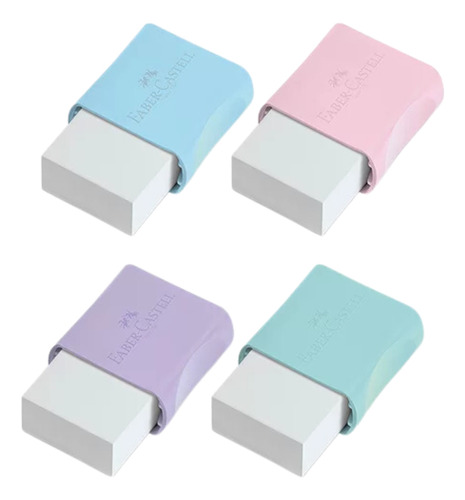 Kit 4 Borrachas Com Capa Tons Pasteis - Faber Castell