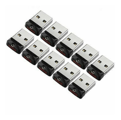 Kit 10 Pen Drive Sandisk Z33 Mini Cruzer Fit 16gb
