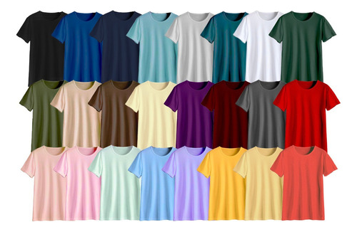 Playera Varios Colores Basica Hombre Algodón Peinado 9 Pz