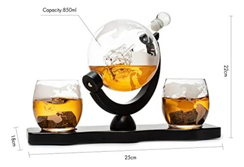Juego Global De Decantador De Whisky Y Vino Tinto Globe