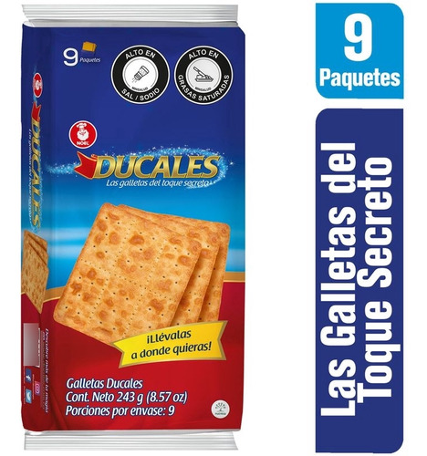 Galleta Ducales Bolsa X 9 Paq 189gr Cj 24 - g a $40