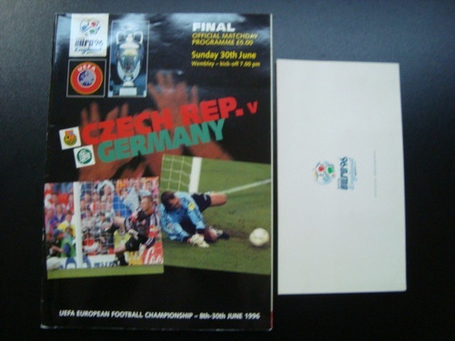 Programa + Ingresso Final Euro96 Rep.tcheca X Alemanha 1996