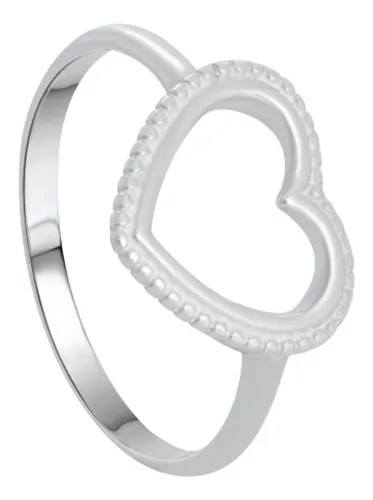 comprar Anel Coração Vazado Aro Liso E Com Bolinhas