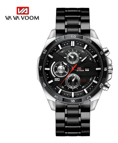 Reloj De Correa De Acero Con Calendario Clásico Va Va Voom 2