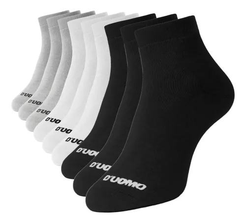 Kit 9 Pares Meia Cano Medio Algodao Macio Masculina Duomo