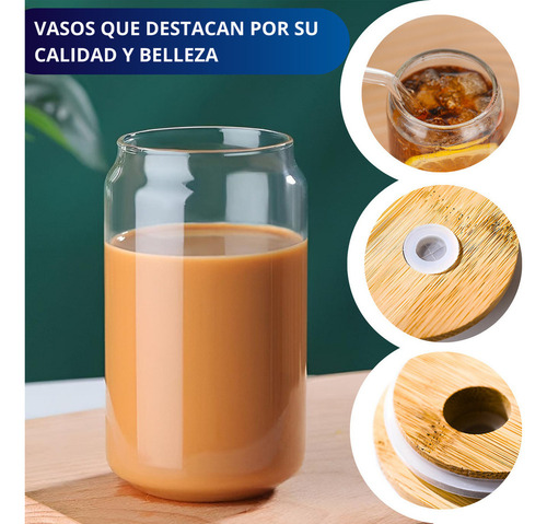 As Copos De Vidro Ecomlab Com Tampa De Canudo E Bambu,
