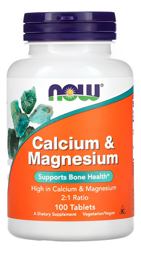 Cálcio E Magnésio Now Foods 500/250mg 100 Tabs 2un Sabor Sem Sabor