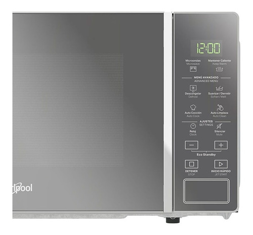 Microondas Whirlpool 20lt Silver Acabado En Espejo - Wm1807d