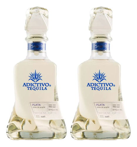Duo Pack Tequila Adictivo Plata 100% Agave 750 Ml