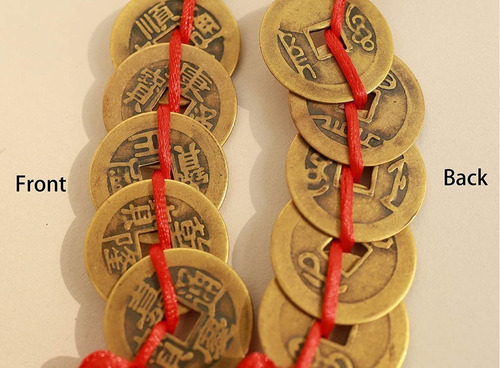 Feng Shui Chino 5 Monedas Con Nudo Rojo Hecho A Mano 2021 Fe