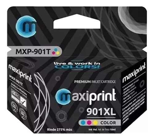 Cartucho De Tinta Compatible De Hp 901xl Tricolor Maxiprint