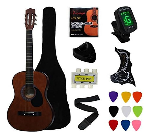 Ymc 38 Coffee Beginner Acoustic Guitar Starter Package Guita
