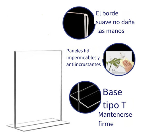 5pcs Porta Menú De Acrílico Tamaño Carta 23 X 29 Cm, 2 Mm