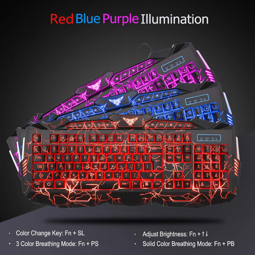Combo De Teclado Y Mouse Para Juegos Con Retroiluminación