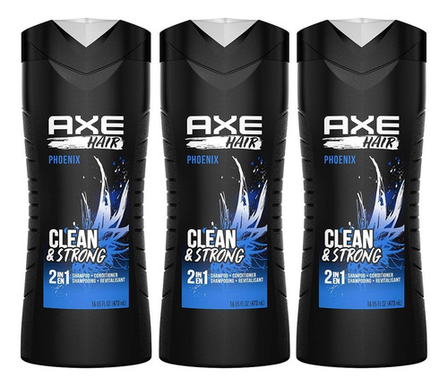 3 Axe Phoenix 2 En 1 Clean & Strong Shampoo Y Acondici 473ml