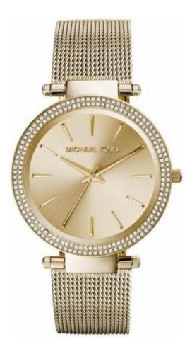 Reloj Michael Kors Darci Modelo Mk3368 Color De La Correa Dorado Color Del Bisel Dorado Color Del Fondo Dorado