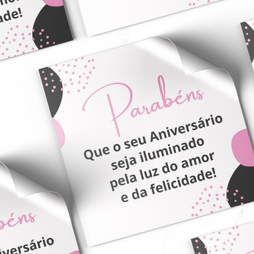 Adesivos Parabéns Aniversario Seja Iluminado 4x4cm 30 Unid