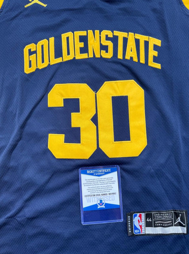 Playera Autografiada Por Stephen Curry Warriors Beckett