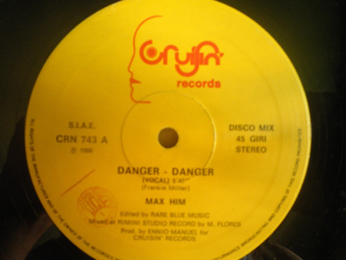 Remix Vinyl 12'' Importado De Max Him - Danger Danger (1985)