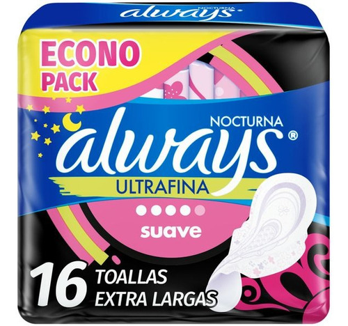 Always Toallas Higiénicas Ultrafina Nocturna 16 Un