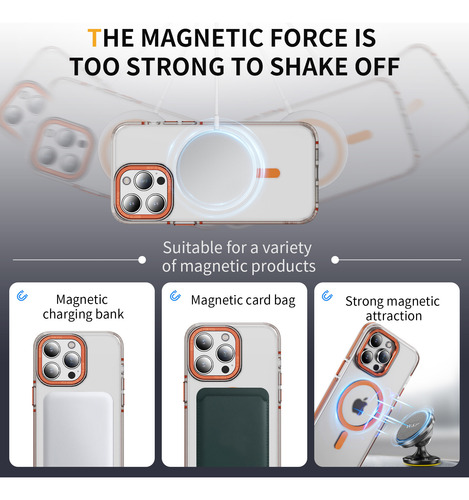 Funda De Teléfono Transparente Magnética De Lujo Para iPhone A Prueba De Golpes