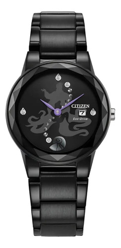 Reloj Citizen Eco Drive  Disney Ursula Ga1075-68w Color De La Correa Negro