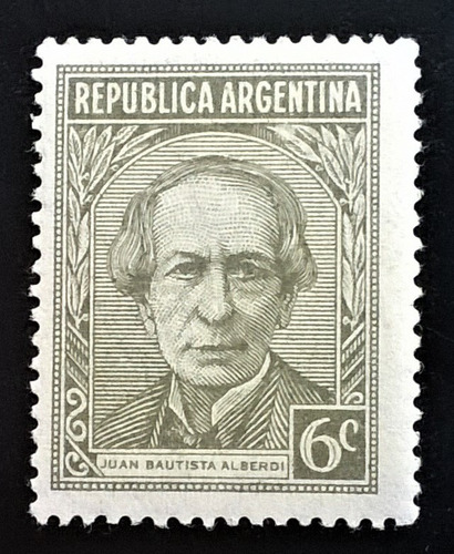 Argentina, Sello Gj 745 Alberdi 6c Sol Ro 1935 Mint L13985