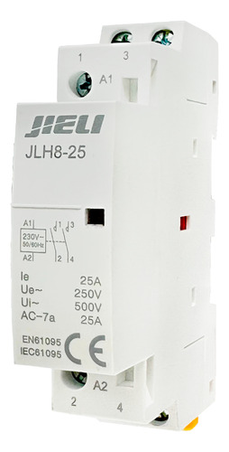 Contactor Modular 1 Din Bipolar 25a 230v 2x25 Jieli Hvac Controlador Iec61095 Riel Din