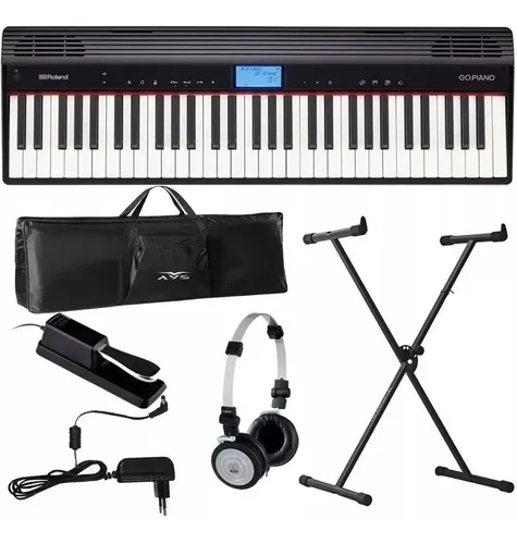 Piano Digital 61 Teclas Go 61p Roland Bluetooh Go61p Kit