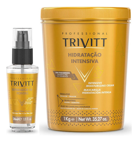 Creme De Hidratação Profissional Trivitt Reparador De Pontas