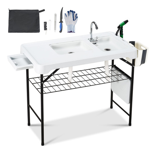 Mesa Limpieza Pez 42 Para Exterior Estacion Fregadero Dobl