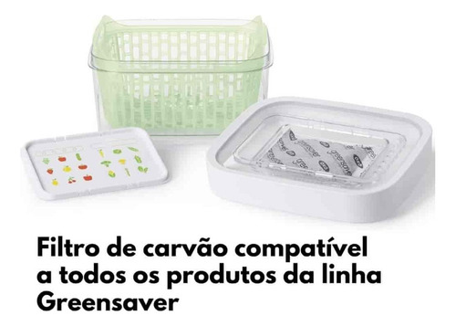 Refil Filtro De Carvão Ativado Greensaver (4uni) - Oxo Cor Branco