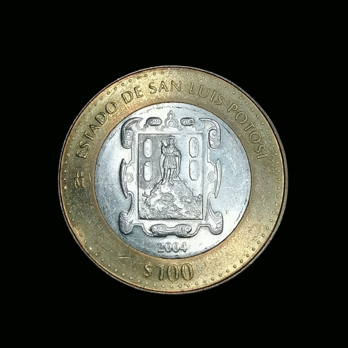 Moneda 100 Pesos Bimetalica San Luis Potosí 2004 Colección