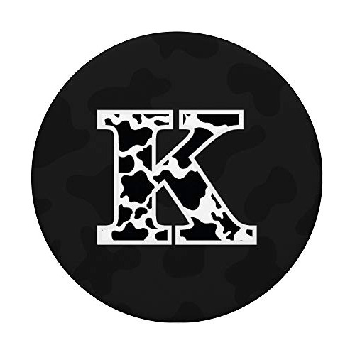 Letra Inicial K En Blanco Y Negro Con Estampado De Vaca Pops