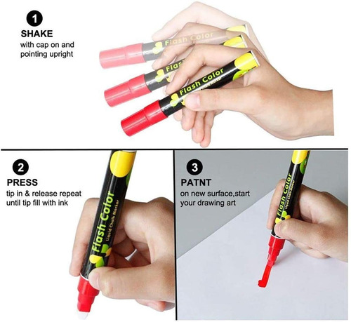 Imagen 4 de 5 de Marcadores Fluorescente X8 Punta Grueso 6mm Lettering Surtid