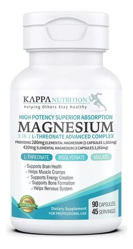 Magnesium Threonato Kappa X 90 - Unidad a $2556