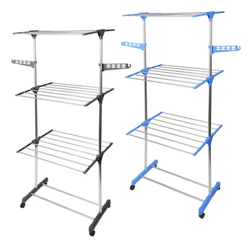 Varal de Roupa Aco Inox Dobravel Vertical Cor Prateado Toaninni - foto 1