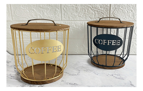 Soporte Para Café Con Tapa De Madera, Caja De Almacenamiento