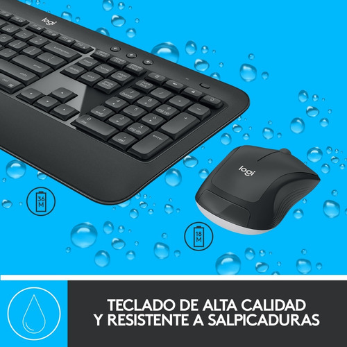 Kit Teclado Y Mouse Logitech Mk540 Grafito Color del mouse Negro Color del teclado Negro