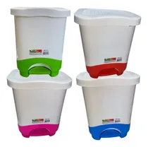 Comprar Set 4 Botes De Basura Con Pedal Con Tapa Cesto De Plástico