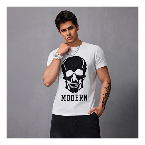 Playera Cuello Redondo 100% Algodón Camisetas Para Hombre