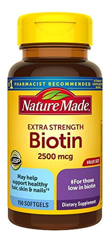 Nature Made Biotin 2500 Mcg Softgels 150 Ct, Apoya El Cabell