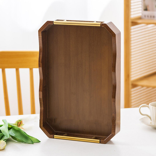 Servir Bandeja Plato Rectangular Almacenamiento De S Marrón