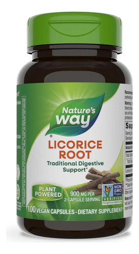 Cápsulas De Raíz De Regaliz Natures Way Para Adultos, De A