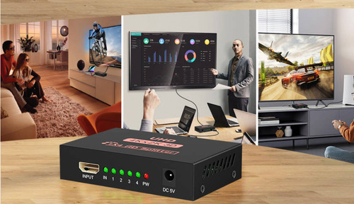 Divisor Hdmi Splitter 1 En 4 3d 4k 1 Entrada 4 Salidas,transmisión De Señal Rápida