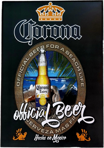 Cerveza Corona Oficial Beer Beach Life Cuadro Cartel X858