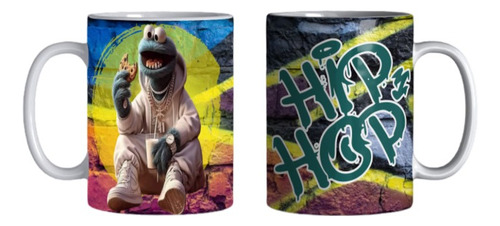 Taza Ceramica Come Galletas Hip-hop #4 Blanco Come Galletas