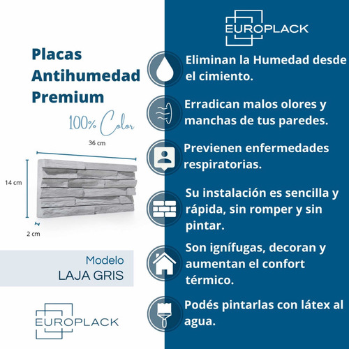 Placas Antihumedad Color Con Colocacion Incluida Mt2 Efec